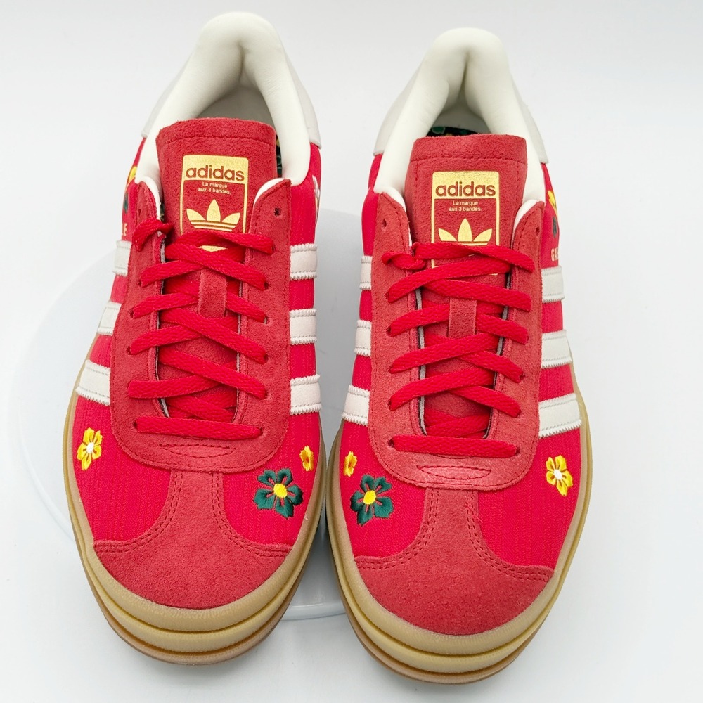 Adidas X Liberty London Gazelle Bold W Size 8 Scarlet White Flowers IH1921, NEW - Picture 4 of 11